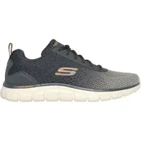 SKECHERS Baskets basses 'Track Ripkent' gris / olive / mandarine