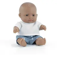 Miniland Babydoll Jouet éducatif garçon latino-américain 21cm