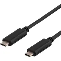 Deltaco Câble USB 3.1, Gen 1, type C - type C, 0,25m, noir