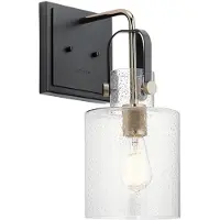 Kichler Applique murale Kitner, nickel poli, 1xE27x60W, verre, dim. : 42,1 x 18 x 25,7 cm, IP20, Quintiesse