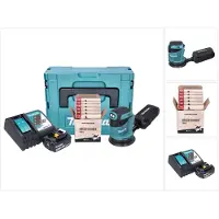 Makita DBO180RF1J Ponceuse excentrique sans fil 125mm 18V + 1x Batterie 3,0Ah + Chargeur + Set de ponçage Toolbrothers TURTLE + Coffret Makpac