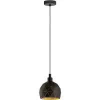 Eglo Lampe à suspension design Roccaforte Ø 17cm noir avec or