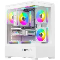 Darkflash Boîtier PC C365 Midi Tower blanc avec 5 ventilateurs