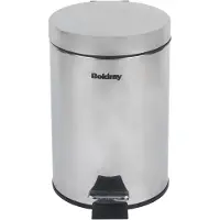 Beldray LA038098SS - Poubelle à pédale pour salle de bain, petite, ronde, en acier inoxydable, idéale pour l'hygiène