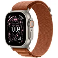 Apple Bracelet Alpine Loop pour Watch | 44/45/46/49 mm - Taille M - Terracotta / Natural Titanium