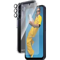 PanzerGlass Bundle Ultra Wide FIt Glass + Case + Lens (Samsung Galaxy A15, Samsung Galaxy A15 5G), Téléphone portable : film de protection, Transparent