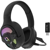 Nikcorp Casque de jeu sans fil supra-auriculaire multifonctionnel, noir, haut-parleurs de 50 mm