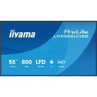 Iiyama ProLite LH5566UHSB-B1AG - 54.6" écran plat LCD - signalisation numérique - avec lecteur multimédia SoC intégré - Android - 4K UHD (2160p) 3840 x 2160 - cadre noir avec finition mate