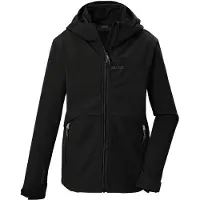 Killtec Veste softshell pour enfants avec capuche, couleur : noir, tailles enfant : 140