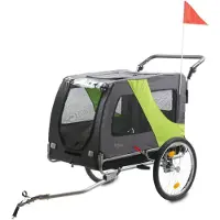 Zelsius Remorque pour chiens , avec attelage, remorque vélo pour 2 chiens jusqu'à 60 kg, buggy pour chiens 2 en 1