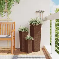 Prolenta Maison Exclusive - Ensemble de 3 pots de fleurs en waterhyacinth, couleur marron foncé