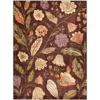 FRAAI Tapis lavable – Misty Flowers Marron | 140x200cm | Marron | Polyester | Rectangulaire