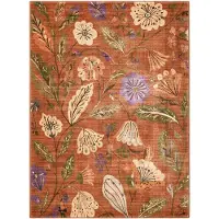 FRAAI Tapis lavable – Misty Flowers Terracotta | 160x230cm | Terracotta | Polyester | Rectangulaire