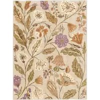 FRAAI Tapis lavable – Misty Flowers Crème | 80x150cm | Crème | Polyester | Rectangulaire