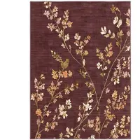 FRAAI Tapis lavable – Misty Floral Marron | 180x280cm | Marron | Polyester | Rectangulaire