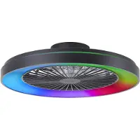Brilliant Ventilateur de plafond noir Mazzaro avec lampe RGB - 58cm
