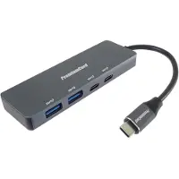 PremiumCord Hub USB USB-C vers 2x USB 3.2 C + 2x USB 3.2 A 5G SuperSpeed, aluminium