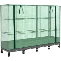 vidaXL : Jardinière de jardin avec couvercle de serre et roues, lot de 4, en plastique PP