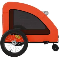 vidaXL Remorque pour vélo pour chiens Orange Tissu Oxford et fer