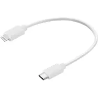Sandberg 136-71, 0,2 m, Lightning, USB C, Samec, Samec, Bílá