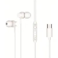 Conceptronic BRENDAN03W : Casque intra-auriculaire , connectique USB-C, microphone intégré, commandes intégrées, câble de 1,20 mètre