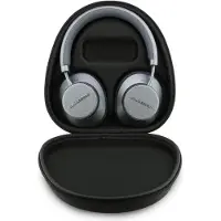 Karl Lagerfeld - Casque sans fil Saffiano Elongated : casque circum-auriculaire sans fil avec réduction active du bruit (ANC), Bluetooth et USB-C - gris