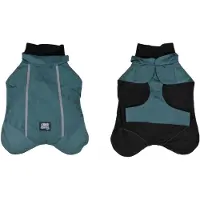 Love Story Veste imperméable avec doublure polaire à scratch pour animaux - Vert émeraude - Taille M (35 cm)