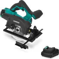 Vonroc Scie circulaire sans fil 20V 150 mm | avec batterie 4,0 Ah et chargeur rapide