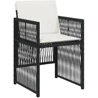 vidaXL Ensemble de jardin 13 pièces avec coussins Noir Poly Rattan