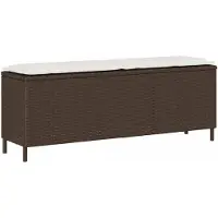 vidaXL Banc de jardin avec coussins Marron 110x30x40,5 cm Poly rotin