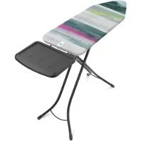 Brabantia 123986, planche à repasser de taille standard, coton, compatible avec les centrales vapeur, noire, motif décoratif, acier