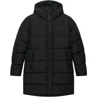 Superdry pour femme. W5012179A Veste Matelassée Sportive Mi-Longueur à Capuche noir (S), Casuel, Polyester