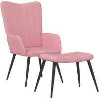 vidaXL Fauteuil relax avec pouf rose velours