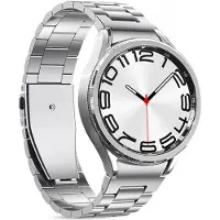 Puro METAL Stainless Steel Strap for Samsung Galaxy Watch 4 / 4 Classic / 5 / 5 Pro / 6 / 6 Classic (Acier inoxydable), Sangles de montre, Gris, Argent