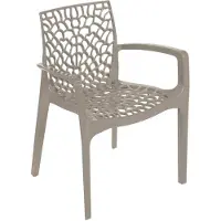 GRAND SOLEIL Gruvyer Arm Chaises en polypropylène avec accoudoirs Jardin Bar - Beige