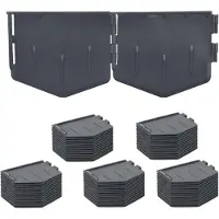 Relaxdays Bordure de pelouse , lot de 70 pièces, H x l : 13 x 16 cm, 10,7 m, plastique, bordure de parterre souple, parterres et pelouse, noir