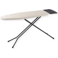 Sensahome Planche à repasser - Table de repassage pliable avec support pour unité de vapeur - 110×33cm - Taupe