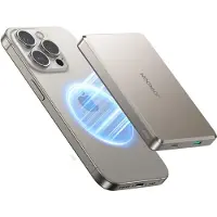 JOYROOM Batterie externe magnétique ultra-mince 10 000 mAh, 20 W - Titane