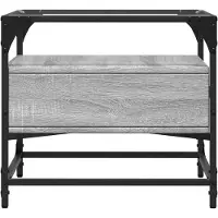 vidaXL Table basse avec plateau en verre Gris Sonoma 50x50x45 cm Acier
