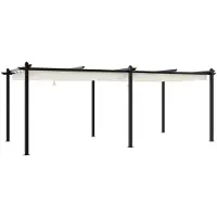 vidaXL Pavillon de jardin avec toit extensible Crème 3x6 m Aluminium