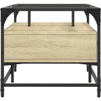 vidaXL Table basse avec plateau en verre Chêne Sonoma 98,5x50x45 cm Acier
