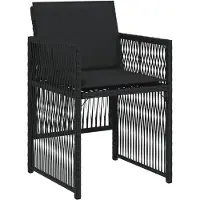 vidaXL Ensemble de jardin 5 pièces avec coussins Noir Poly Rattan