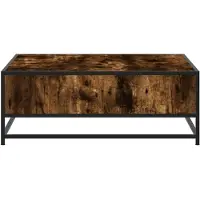 vidaXL Table basse chêne fumé 80x80x30 cm bois composite et métal