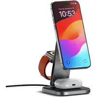 Satechi Support de charge pliable Qi2 3 en 1 | Chargeur sans fil pliable - Compatible MagSafe et Qi2