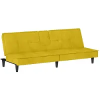 vidaXL Canapé-lit avec porte-gobelets Jaune velours