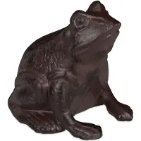 Relaxdays Figurine de jardin grenouille, assise