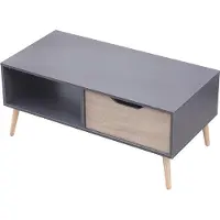 Happy Garden Table basse avec tiroir style scandinave grise FREJA