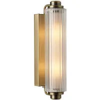 Nordlux Nimal luminaire à ailettes IP44 Art Deco, Variante : Ø 78 x 350 mm, E24, 25 W, laiton