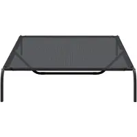 vidaXL Lit pour chien Rehaussé Noir 150x90x20 cm Textilène et acier