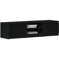 vidaXL Armoire TV noire imitation chêne 140x40x36 cm Bois composite